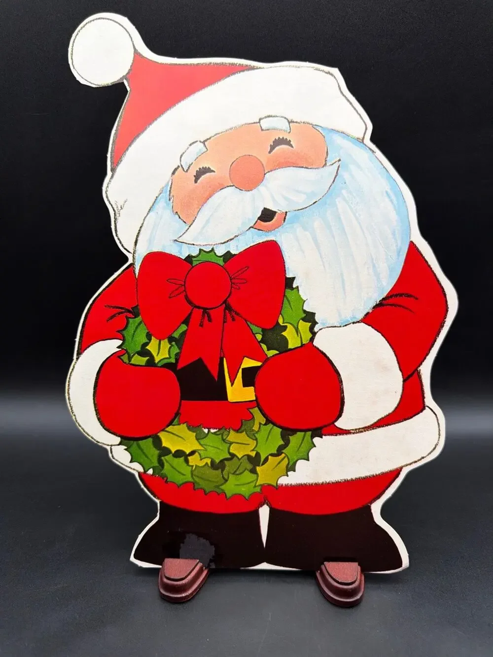 Teddy Huggles Halloween Bear Pumpkin Die Cut Decoration 16” Vintage double sided